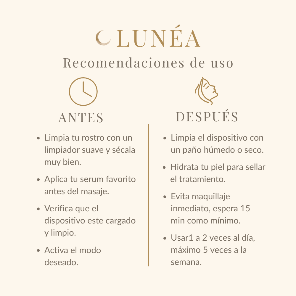 Térmico LUNÉA | Masajeador facial y de cuello LED